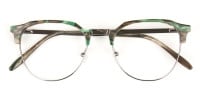 Silver & Marble Jade Green clubmaster classic glasses - 1