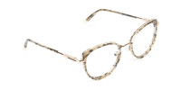 Amber Tortoise Cat-Eye Glasses in Round  - 1