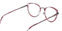 Red Tortoise Cat-Eye Glasses in Round - 1