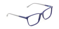 Sporty Casual Rectangular Grey & Royal Blue Spectacle Frames - 1
