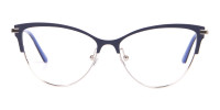 Calvin Klein CK19111 Women Cat-Eye Browline Glasses Navy -1