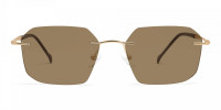 brown rimless sunglasses-1