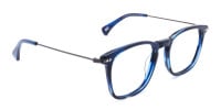 Blue Tortoiseshell square glasses -1
