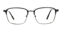 Gunmetal and Translucent Grey clubmaster glasses - 1