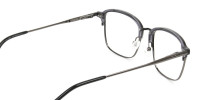 Gunmetal and Translucent Grey clubmaster glasses - 1