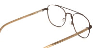 Honey Brown Aviator Wayfarer Glasses in Metal - 1