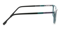 Black and Teal Spectacles in Rectangular - 1