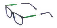 Green & Matte Navy Blue Spectacles - 1