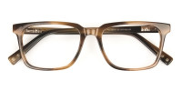 Handcrafted Stripe Brown Thick Acetate Glasses in Rectangular - 1