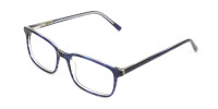Horn-Rimmed Royal Blue Eyeglasses in Retangle - 1