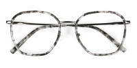 Gunmetal Grey Tortoiseshell Octagon Glasses - 1