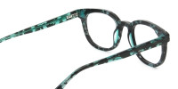 Hipster Tortoise Turquoise Green Wayfarer Frame Glasses - 1