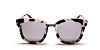 Women's Black and White Mirrored Sunglasses - 2