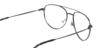 Black and Dark Gunmetal Aviator Glasses - 1