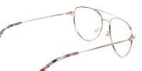 Gold Red Aviator Glasses in Metal - 1