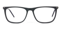 Matte Black and Red Rectangular Spectacles in Acetate - 1