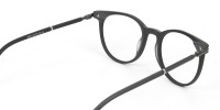 Matte Black Round Spectacles in Acetate - 1
