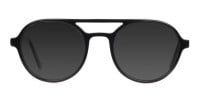 Black Aviator Sunglasses with Dark Grey Lenses - 3