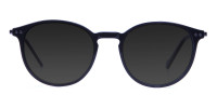 Dark Grey Sunglasses with Black Round Frame - 3