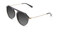 Black & Gold Double-Bridged Sunglasses-3