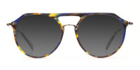 Grey Double-Bridged Aviator Sunglasses-3