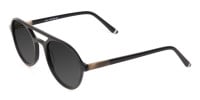 Black Aviator Sunglasses with Dark Grey Lenses - 3