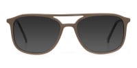 Brown Frame Sunglasses with Dark Grey Tint - 3