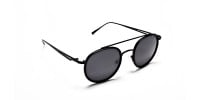 Black Round Metal Sunglasses