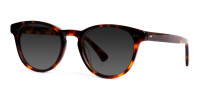 black and red round tortoiseshell full-rim dark grey tinted sunglasses frames-1