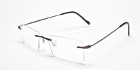 Gunmetal Rimless Eyeglasses Framesl for Men & Women -1 