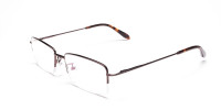 Brown Half Rim Rectangular Eyeglasses -1