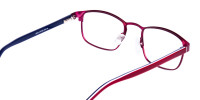 Metallic Red Rectangle Glasses Frames-1