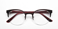 Browline Eyeglasses in Burgundy, Eyeglasses - 1