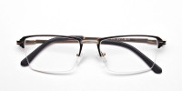 Black & Gold Rectangular Glasses, Eyeglasses