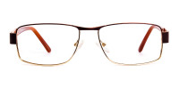 brown and gold rectangular full rim rectangular glasses frames-1