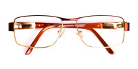 brown and gold rectangular full rim rectangular glasses frames-1