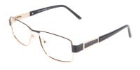 Black and Gold Rectangle Glasses Frames-1