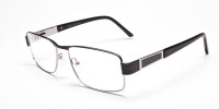 Rectangular Glasses in Black & Silver -1