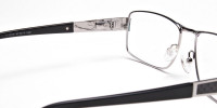 Rectangular Glasses in Black & Silver -1
