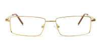 gold classic titanium rectangle eyeglasses-1