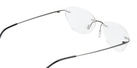 Gunmetal Rimless Cat-Eye Glasses -1