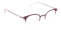 Woman 50's Retro Round Half-Rims Glasses UK-1