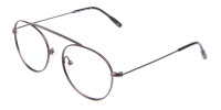 Rusty Gunmetal Thin Metal Round Glasses UK-1