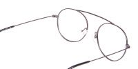 Rusty Gunmetal Thin Metal Round Glasses UK-1