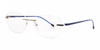 silver and blue cateye rimless glasses frames-1