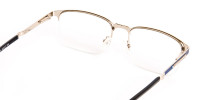 dark and navy blue rectangular half rim glasses frames -1