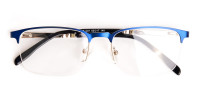 dark and navy blue rectangular half rim glasses frames -1
