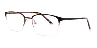 matte brown half rim rectangular glasses frames-1