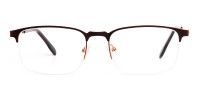dark brown rectangular half rim glasses frames-1