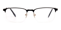 black and silver rectangular half rim glasses frames-1